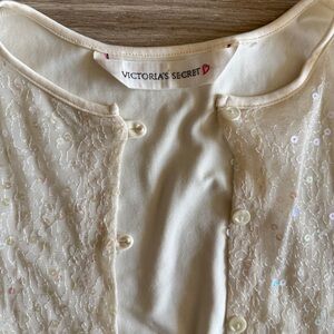 Vintage Victoria’s Secret Sequin Sheer Cardigan 90s y2k size small